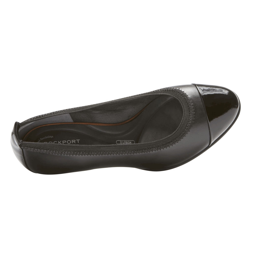 Pumps Rockport Mujer Mexico - Total Motion Esty Luxe Cap Toe Negros - MFUXB8302